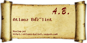 Atlasz Bálint névjegykártya